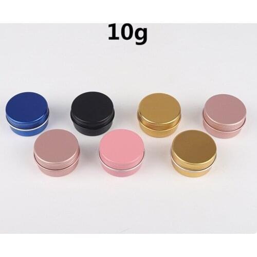 10G DIY Refillable Metal Aluminum Can Blue Green Empty Make Up Eye Shadow Powder Moisturizer Cream Sample Packaging Containers