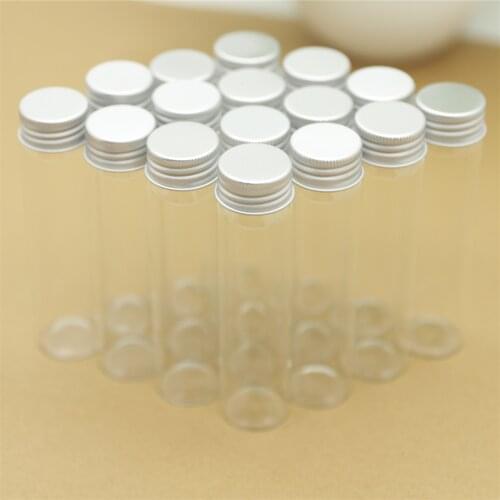 12pieces 30*120mm 60ml Small Glass Bottles Aluminum Caps Glass Tiny Jars Vials Transparent Glass Containers Perfume Bottle