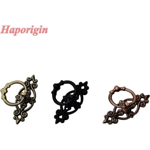 New 2pcs Antique Cabinet Drawer Knob Zinc Alloy Furniture Hardware Cabinet Copper Handle Cupboard Closet Knob Handles Bar Pulls