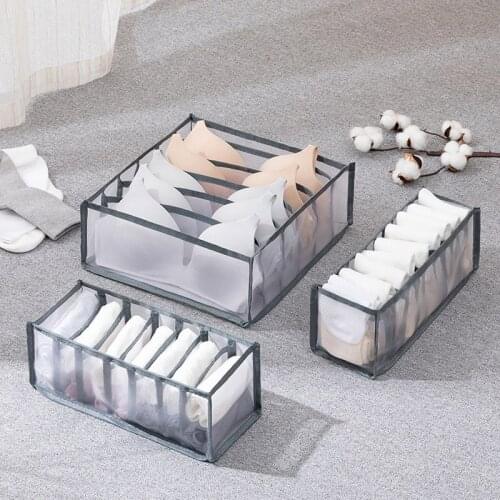 3PCS Underwear Storage Box Drawer Closet Organizer For Underwear Scarfs Socks Bra Storage Box