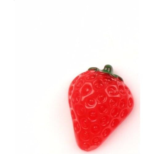 30Pcs Red Resin Strawberry Decoration Crafts Kawaii Cute Flatback Cabochon Embellishments For Scrapbooking DIY Accessories