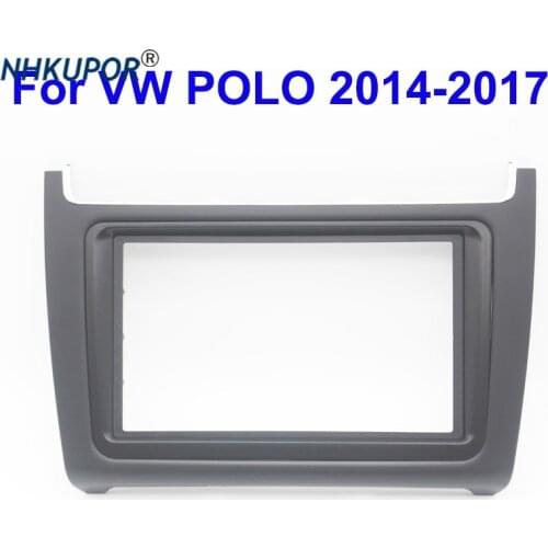 ABS Interior Dash Center Console Holder Trim Bezel Panel Radio DVD Faceplate Frame for VW POLO 2014-2017 Frame Kit