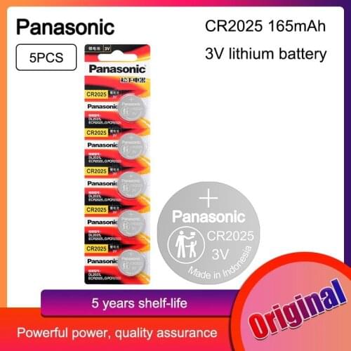 5PCS Original Panasonic CR2025 CR 2025 ECR2025 BR2025 DL2025 KCR2025 LM2025 3V Lithium batteries For Camera Watch Button cell
