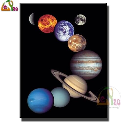 DIY Diamond Painting Space Planet Full Square Diamond Embroidery Universe Landscape Rhinestones Pictures Crafts Kit
