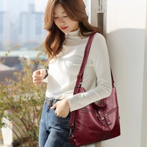White Leather Handbags Casual Crossbody Bags For Women 2020 Luxury Handbags Women Bags Designer Shoulder Bag Travel Tote Bag Sac