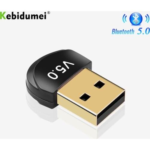 Kebidumei Wireless 5.0 Bluetooth USB Adapter Bluetooth Dongle Receiver Transmitter Wireless USB Adapter for Computer PC Laptop