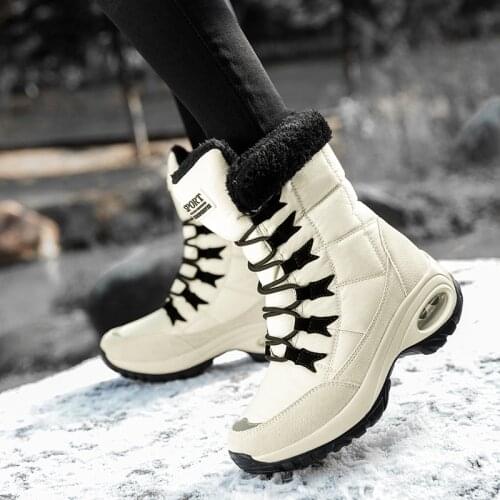 Boots Winter Shoes Women Warm Fur Snow Boots Womens Cotton Shoes Female High Top Boots Wear Resistant Slip Bota Feminina