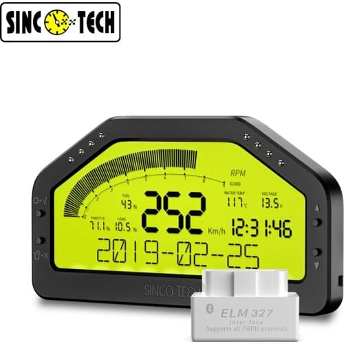 DO903 Sinco Tech Dash Race Display OBDll Bluetooth,Dashboard LCD Screen,Gauge