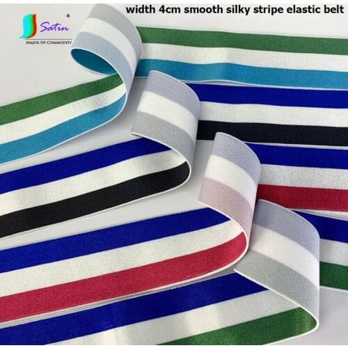 Pants Waist Sew Diy Decoration White Blue Green Red Black Width 4cm Smooth Silky Stripe Elastic Band A0682L