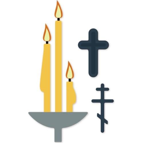 Hemere Candle Holder Cross Metal Cutting Dies Scrapbooking Photo Album Embossing Paper Decorative Crafts Die Cut 2019 new