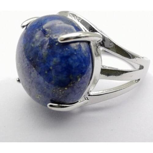 Lapis Round Bead GEM Finger Ring Jewelry Size 8-9 X234