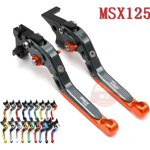 Laser LOGO (MSX125) Motorcycle Clutch Brake Lever CNC Aluminum Adjustable Levers For Honda MSX125 MSX 125 2014-2018 2016 2017