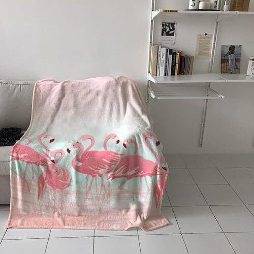 Summer Flamingo Tropical Home Blanket High Quality Bedroom Living Room Sofa Blanket Lounge Hotel Travel Portable Soft Blanket