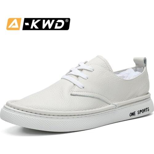 2019 Fashion Slip-on Sneakers Mens Black White Herenschoenen Autumn Simple Man Shoes Leather Genuine Casual Mens Loafers Leather