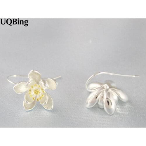 Fashion Craft Flower 925 Silver Drop Earrings Flower Silver Earrings Jewelry Wholesale Free Shipping