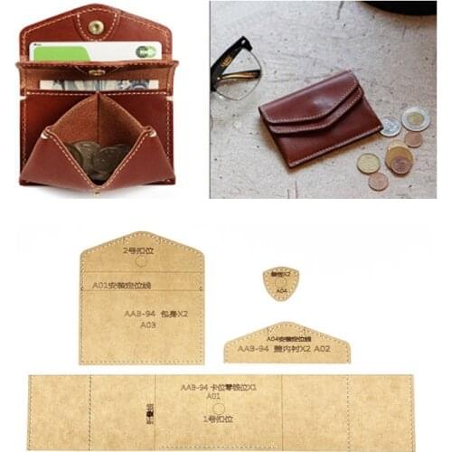 1set DIY Leather Handmade Craft women wallet Purse Sewing Pattern Hard Kraft paper Stencil Template 220x120x25mm