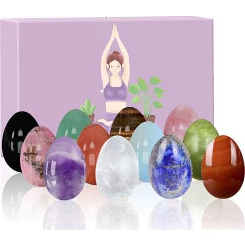 Natural Rose Quartz Yoni Egg Set Drilled Jade Eggs Women Kegel Exerciser Vaginal Muscle Tightening Crystal Balls Massage Stone