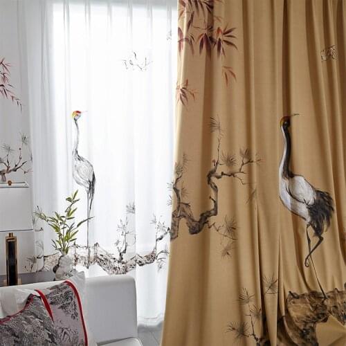 2021 New Chinese Classical Style Curtains Can Be Customized Study Tea Room Curtains for Living Dining Room Bedroom