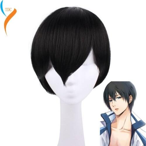 NEW High quality Haruka Nanase Free! Cosplay Wig Short black Costume Play Wigs Halloween Costumes Hair free shipping