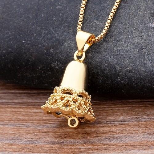 New Arrival Gold Color Bells Design Chain Choker Necklace For Women Children Christmas Gift Party Crystal Jewelry Accessories