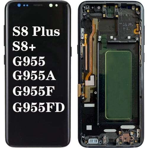 Original G955 LCD For Samsung Galaxy S8 Plus Display Touch Screen With Frame Digitizer Assembly SM -S8+ G955F G955FD LCD Screen