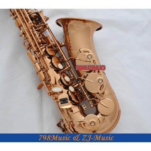 Rose Gold Plated l Eb Alto Saxophone High F# Key-Pearl Bottons