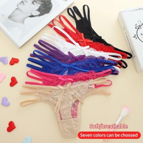 Sexy Panties Women Lace Low-Rise Solid Sexy Briefs Female Underwear Cross Strap Temptation Lingerie Ladies G String Thong