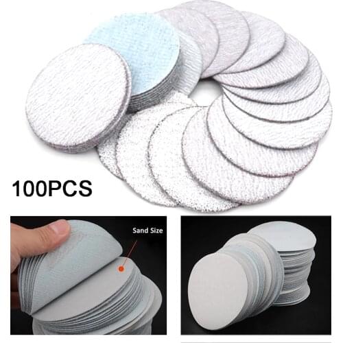50mm Sanding Discs Hook & Loop White Dry Grinding Sandpaper 60 to 10000 Grit for Polishing Grinding Electric Grinder Accessories
