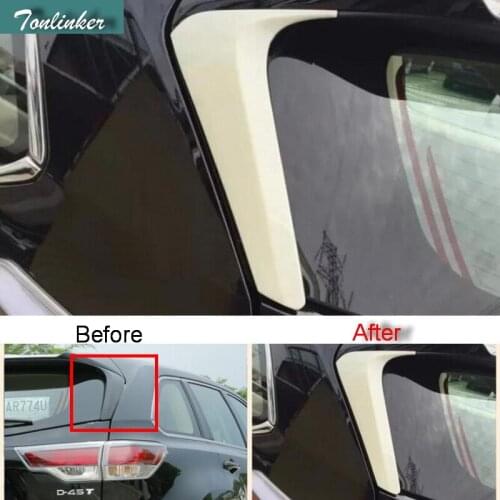 Tonlinker 2 PCS DIY Car styling ABS chrome Tail light side cover stickers case Stickers for TOYOTA HIGHLANDER 2015 accessories