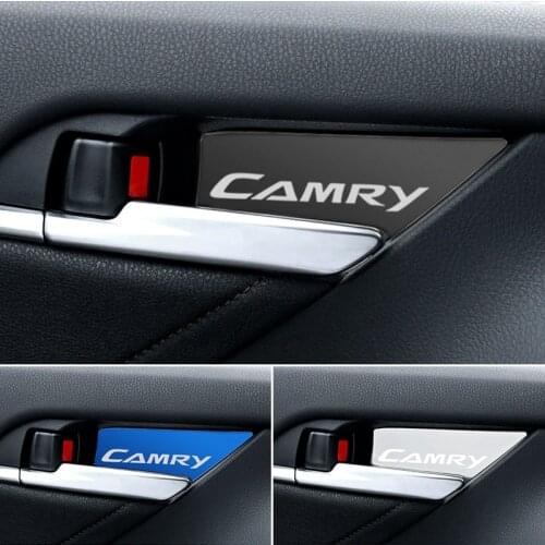 Stainless steel Door inner Handles Door Bowl Decorative Stickers for Toyota Camry 2018-2020 Car-Styling