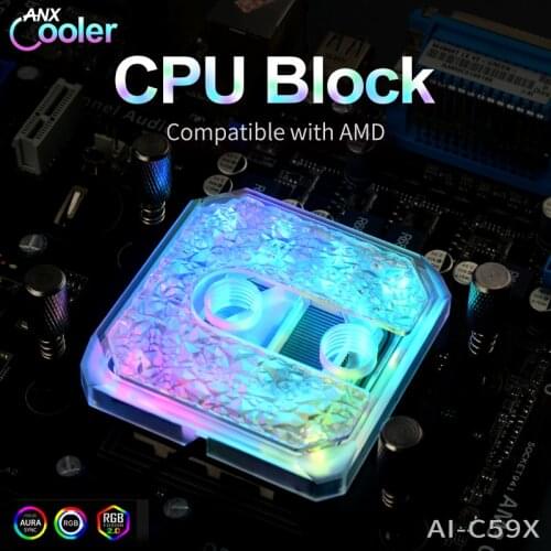 Syscooling PC water cooling cpu cooler water block with RGB for AM4 Ryzen socket 3 5 7 9