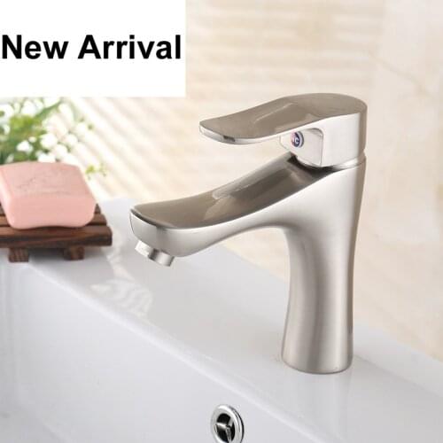 High quality brass bathroom mixer faucet hot and cold water nickle brushed finish