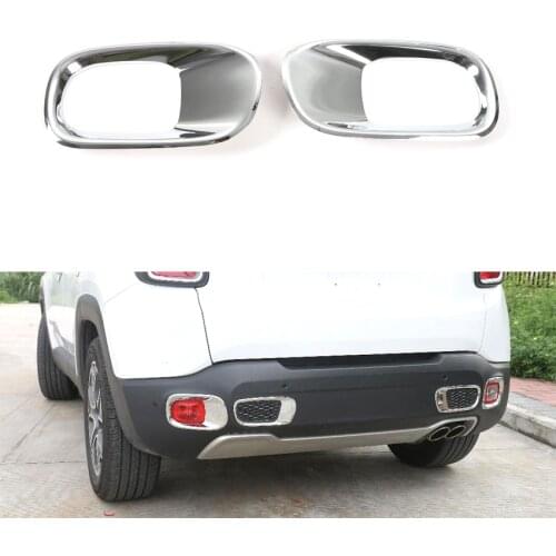 YAQUICKA Auto Car Exterior Rear Back Fog Light Lamp Cover Trim Frame Styling Mouldings For Jeep Renegade 2015 2016 Accessories