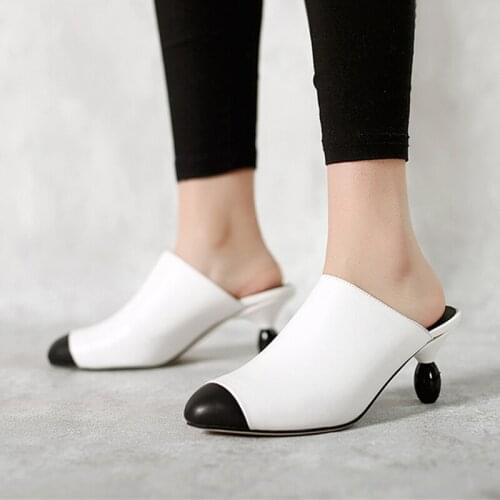 Summer round toe 6cm high heels brand runway model European concise design mixed colors slip on cozy women pumps HL355 MUYISEXI