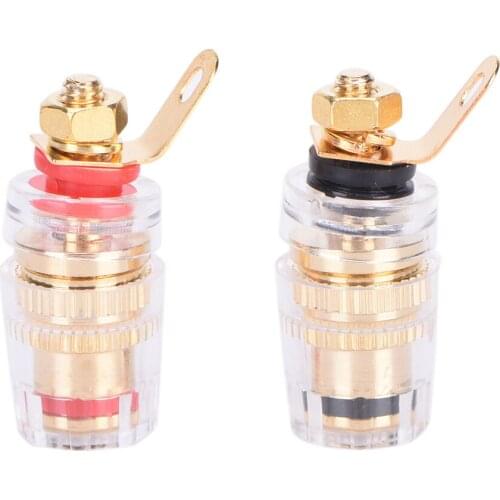 Amplifier Speaker Terminal Binding Post Connector Crystal Terminals Connector For 4mm Banana Plug Jack 2Pcs