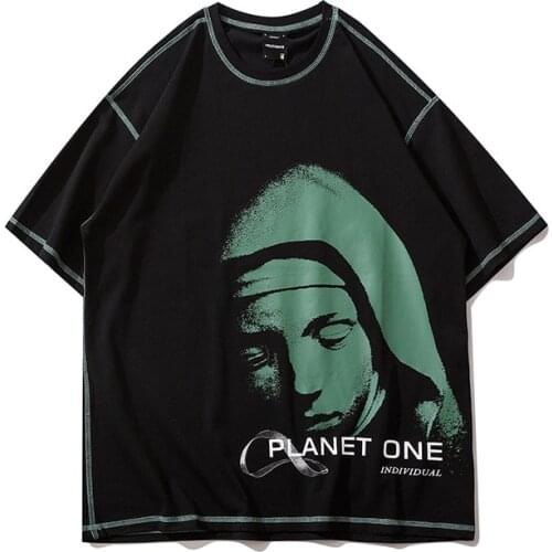 2021 Summer Cotton Fashion Brand Short Sleeve T-shirt For Man Oversized Men Hip Hop Mens Graffiti Cartoon Printed T-shirts H320