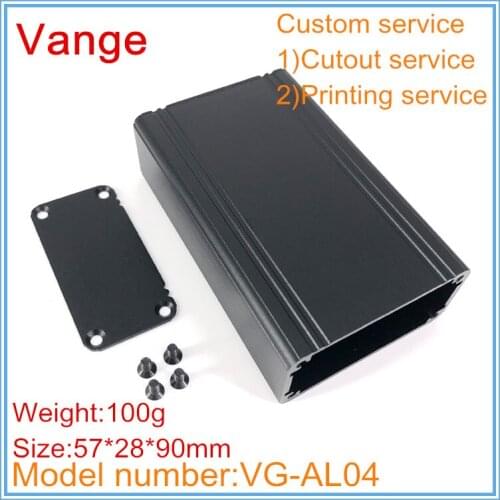 4pcs/lot electrical project box 6063-T5 Aluminum instrument housing 57*28*90mm sand blasting surface for remote control device