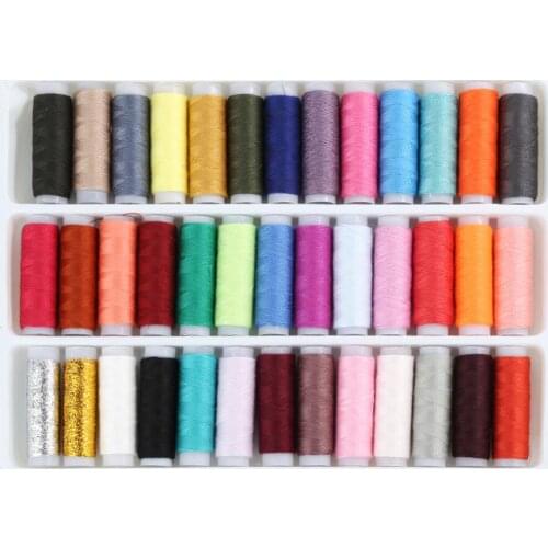 40% Hot Sales!!! 39 Mixed Colors Pure Polyester Sewing Thread Machine Hand 200 Yard Each Spool