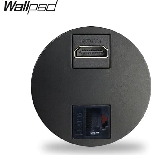 5 Colors L6 HDMI With RJ45 CAT6 Data Socket Internet Ethernet Wiring Outlet Modular Black White Grey Gold DIY Free Combination