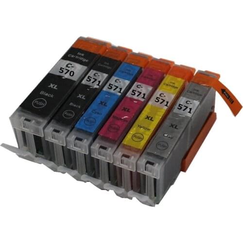 6 color PGI 570 CLI 571 PGI-570BK compatible ink cartridge for canon PIXMA MG7750 MG7751 MG7752 MG7753 TS8050 TS8051 printer