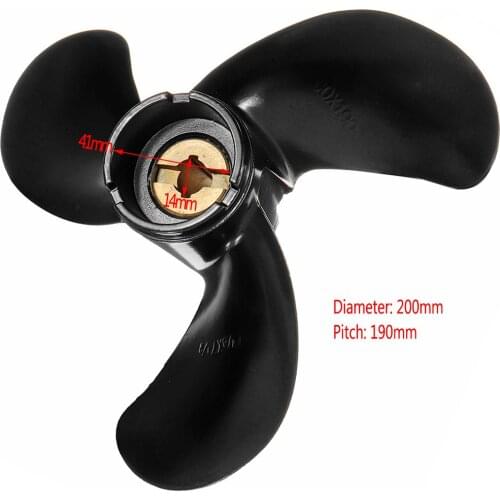 6011-079-07P Aluminum Alloy 7-7/8 x 7-1/2 Propeller For Honda Boat Outboard Engine 5HP R Rotation Marine Parts Black 3 Blades