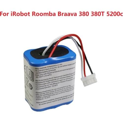 7.2V 2500mAh Battery for IRobot Roomba Braava 380 380T Mint 5200c Ni-MH Rechargeable Battery Vacuum Cleaner Accessories