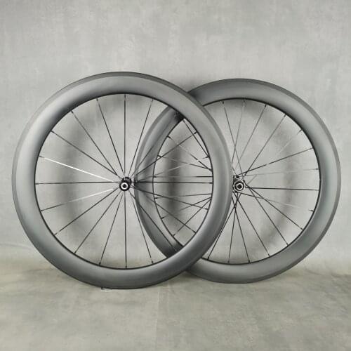 700C 60mm depth Road carbon wheels 25mm width Road bike clincher/tubular carbon wheelset U-shape rim UD matte Novatec 511/522