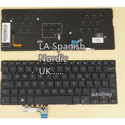 UK Nordic Latin Spanish Keyboard For ASUS ZenBook 13 UX331FA UX331FAL UX331FN UX331UA UX331UN NSK-WN70U 0KNB0-262JUK00 Backlit