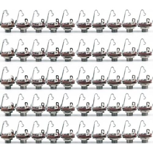 Areyourshop 6.35mm 1/4 Inches Mono Chassis Socket Jack Plug Connector 50 Pcs High Quality Connector