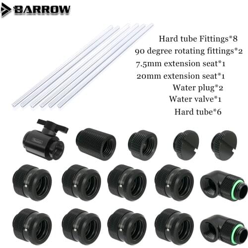 Barrow AIO PC Hard tube fittings Water Cooling Kit DIY Computer With Fittings Liquid Loop Kit Silver Black Gold White