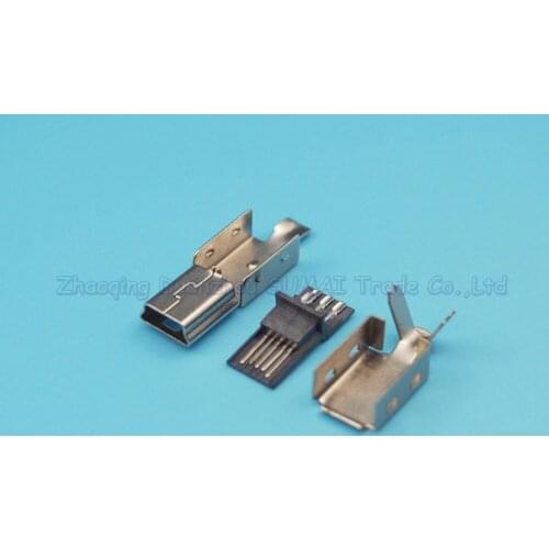 Free shipping 35sets DIY 3 in 1 welding wire type mini USB 5P connector charger male plug Mini USB-5P plug