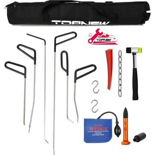 Paintless Dent Repair Rods Tool Puller Kits Hammer Air Wedge S-Hook Bags for Door Ding and Car Dents Hail Damage Removal