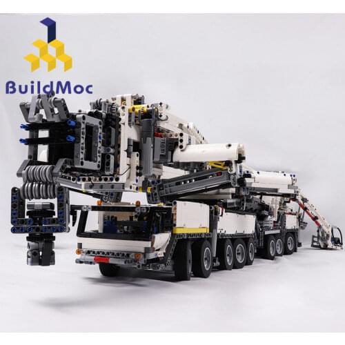 BuildMOC New Power Mobile Crane Building LTM11200 RC high-tech Motor Kits Blocks Bricks birthday Children Gift C104