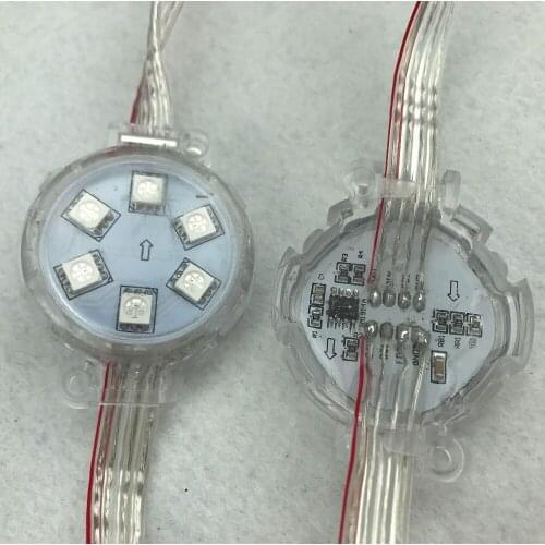 42mm diameter;DC24V;addressable;rgb full color;IP68;GS8206 pixel module;6pcs 5050 led;with backup signal line;clear cover